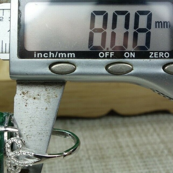 Certified Green 100% Natural A jadeite jade Ring S925 silver 戒指（Free Size） - Picture 6 of 12